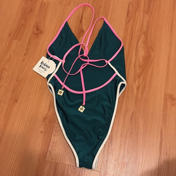 Kulani Kinis Kulani Kinis Plunge Cross Back One Piece-Siren Song - Picture 5 of 5